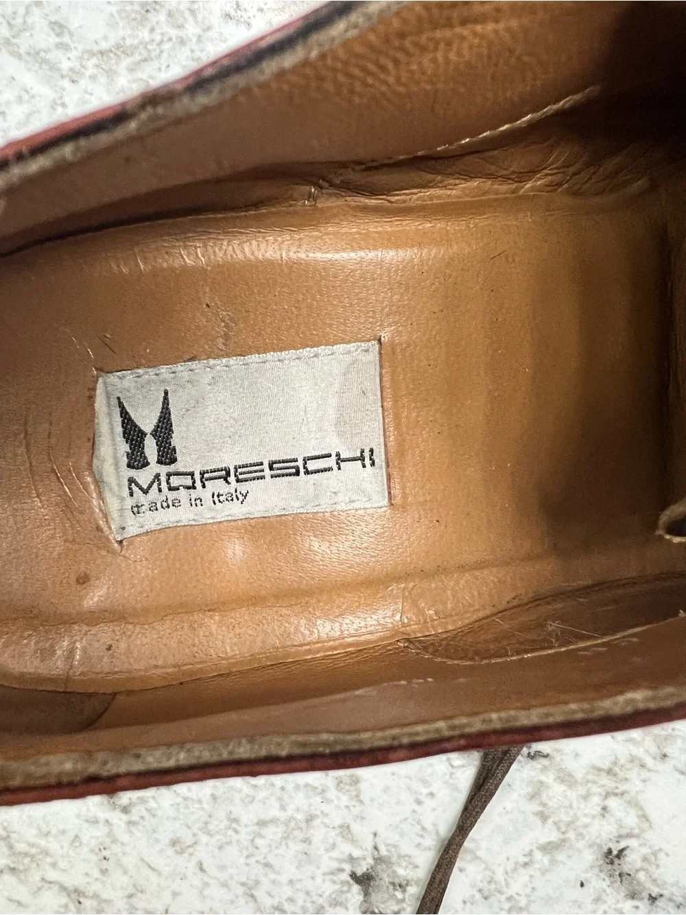 Moreschi for Russell & Bromley Men's Cap Toe Oxfords Brown Textured leatherUS8.5